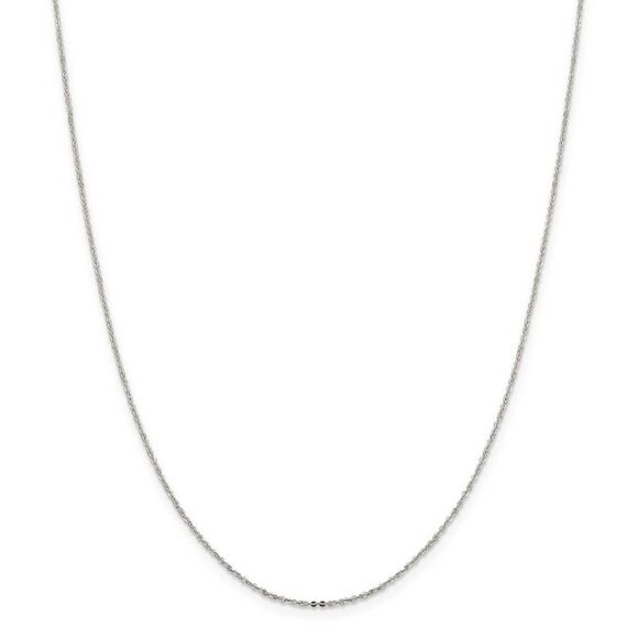 1.1mm Sterling Silver Flat Cable Chain Necklace, 16 Inch - Picture 2 of 8